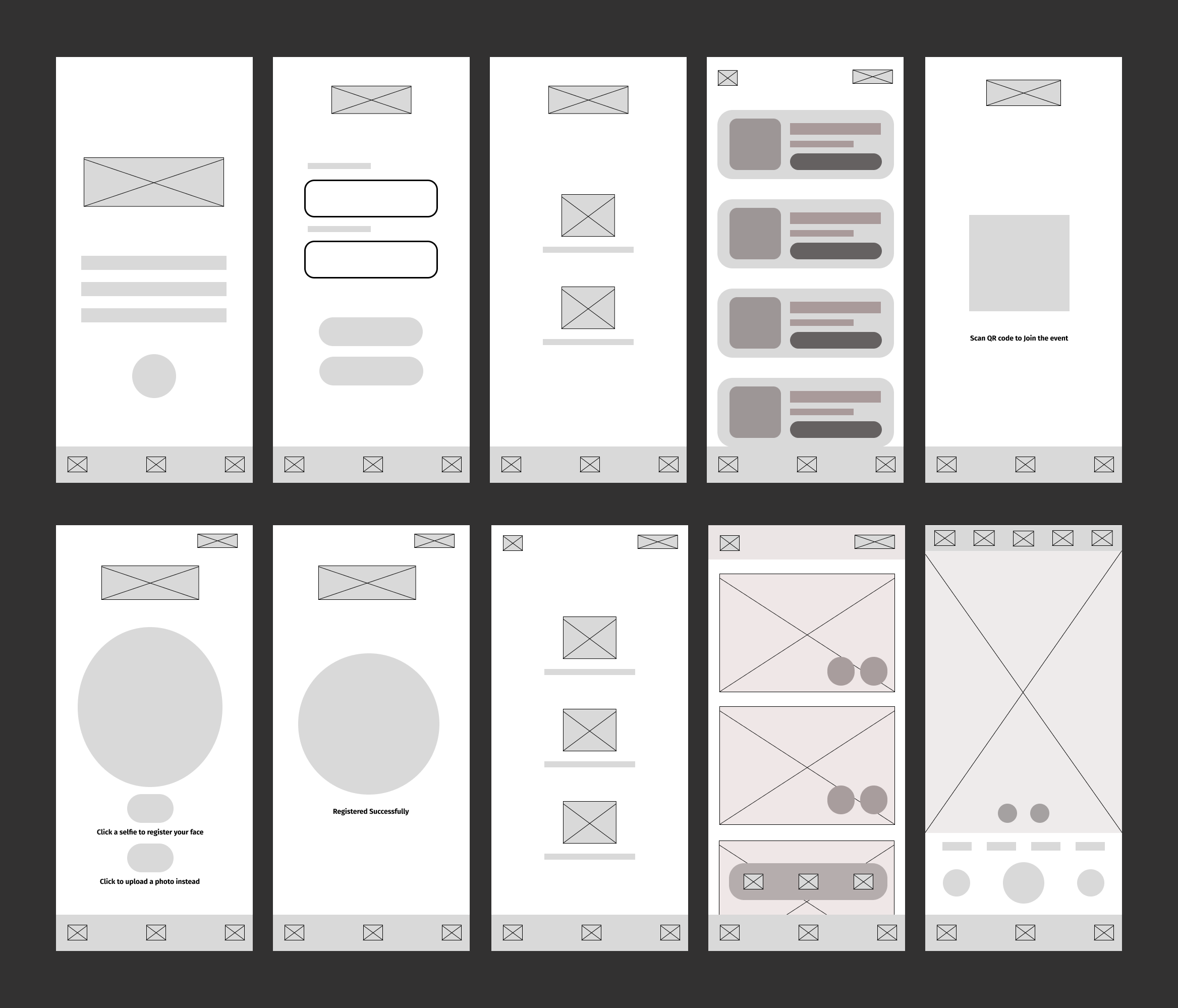 initial wireframes